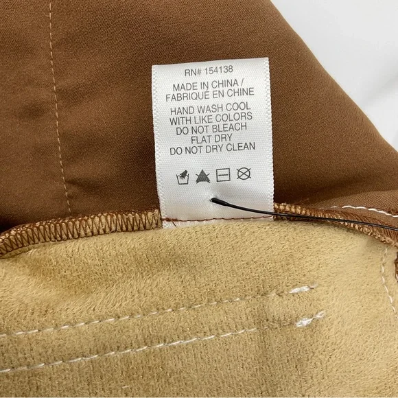 Staud NWOT Cropped Domino Vegan Leather Wide Leg Pant in Whiskey Size 0 - Picture 15 of 16